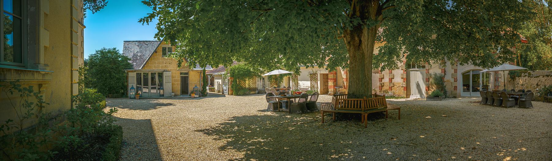 Beautiful courtyard at Chateau de la Vigne