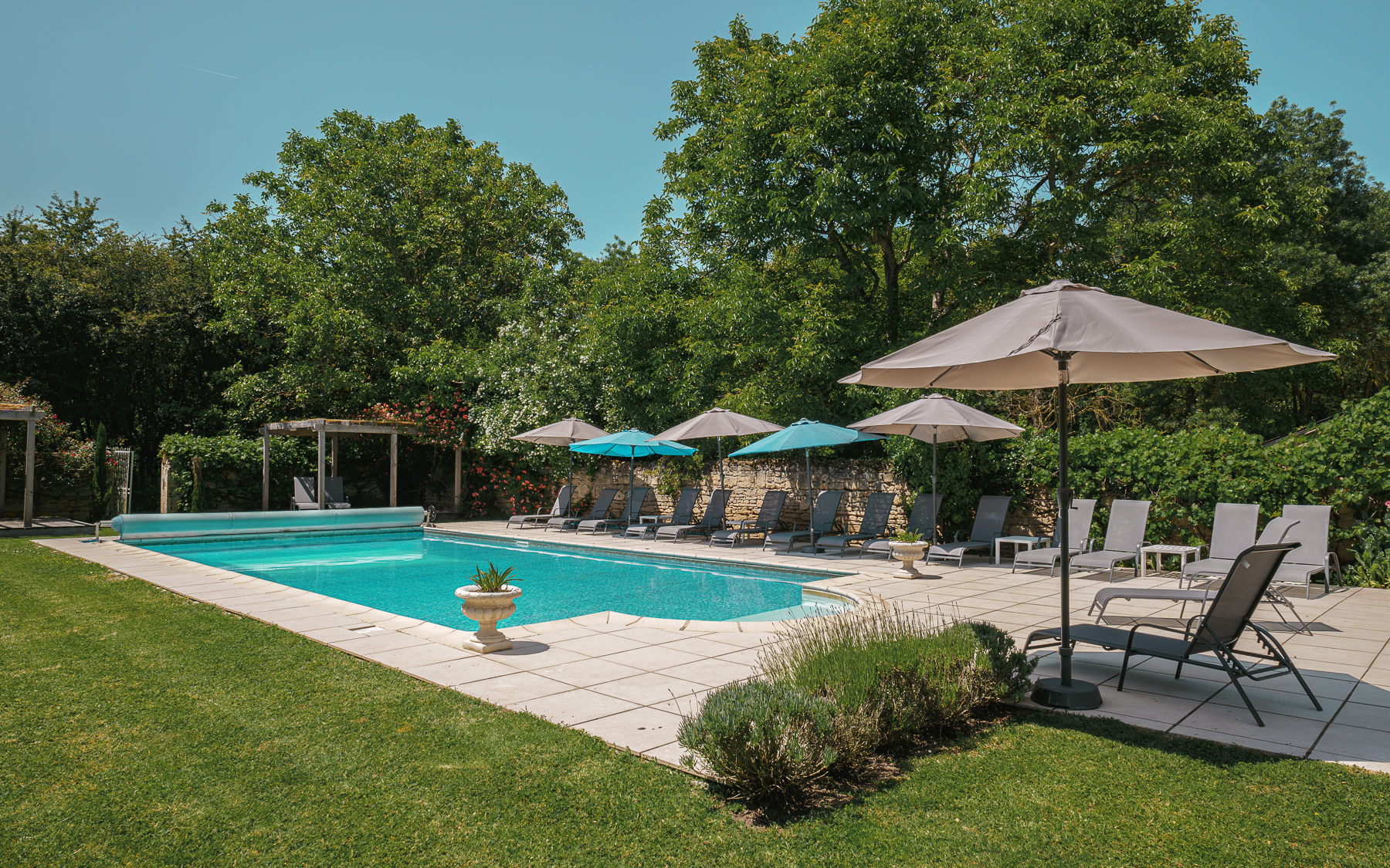 Beautiful Swimming pool setting at Chateau de la Vigne